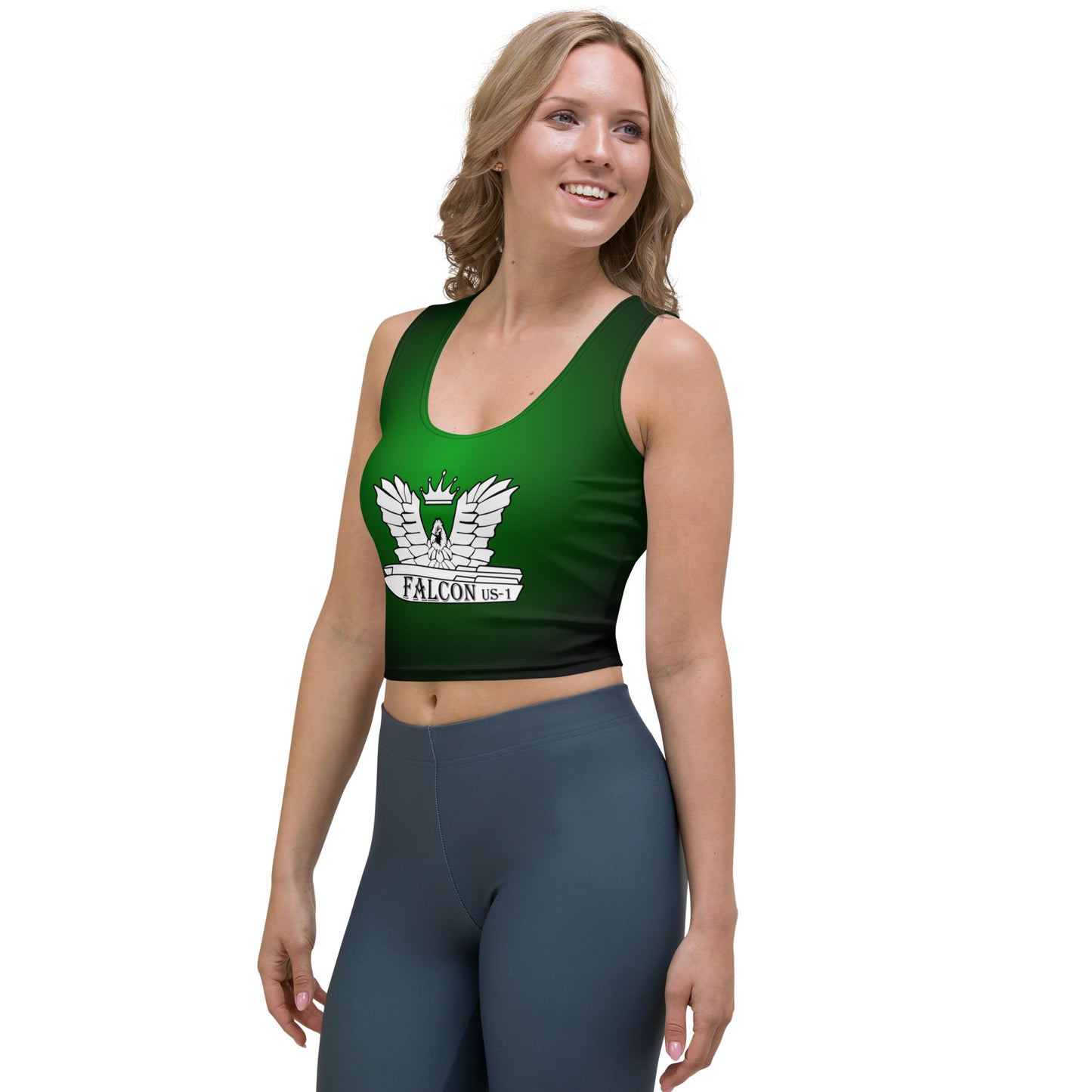 Crop Top Women's Athletic- White Falcon Logo