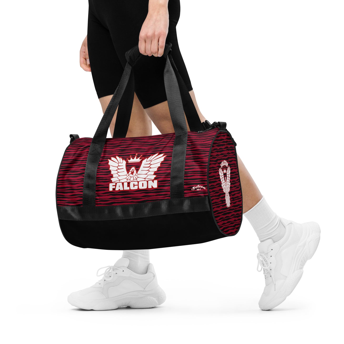 gym bag- White\Red Falcon Logo-Black\Red bag