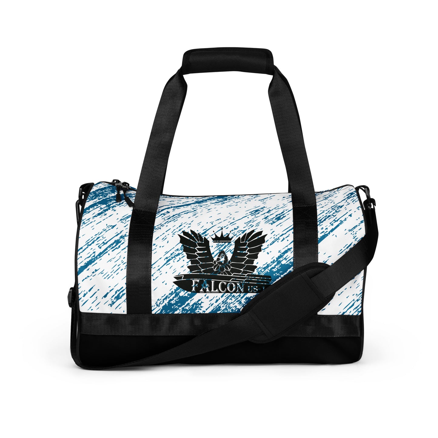 gym bag- Black Falcon Logo- Blue\White bag