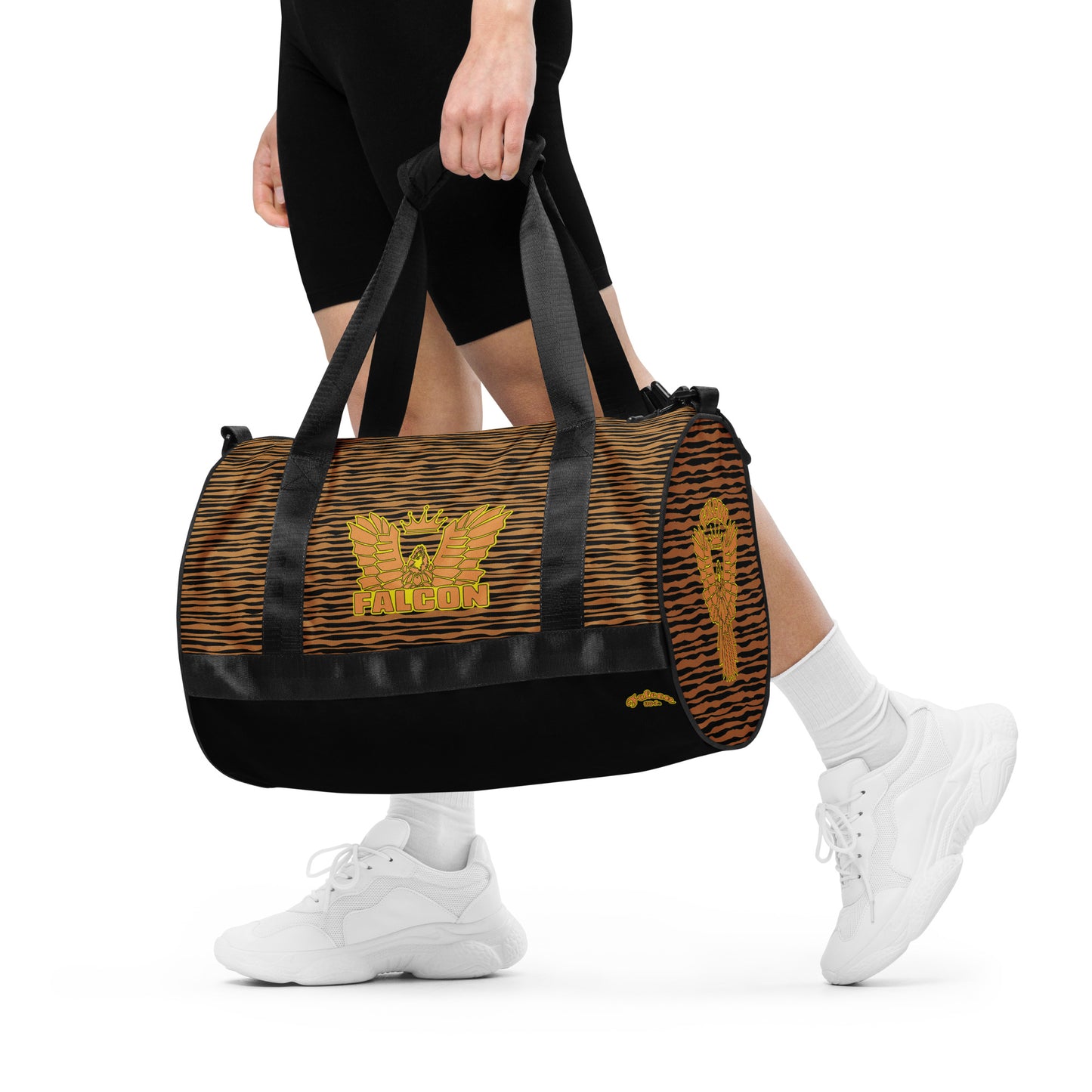 gym bag- White\Gold Falcon Logo-Black\Gold bag