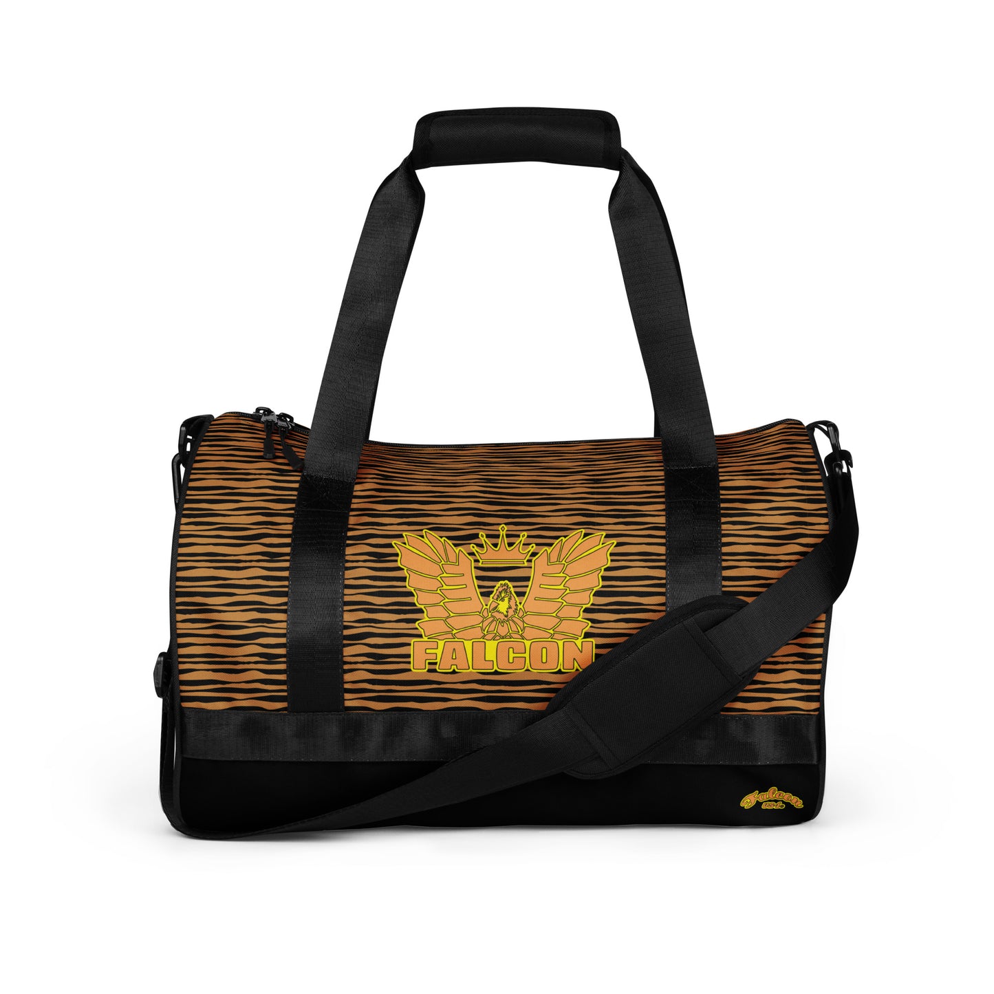 gym bag- White\Gold Falcon Logo-Black\Gold bag