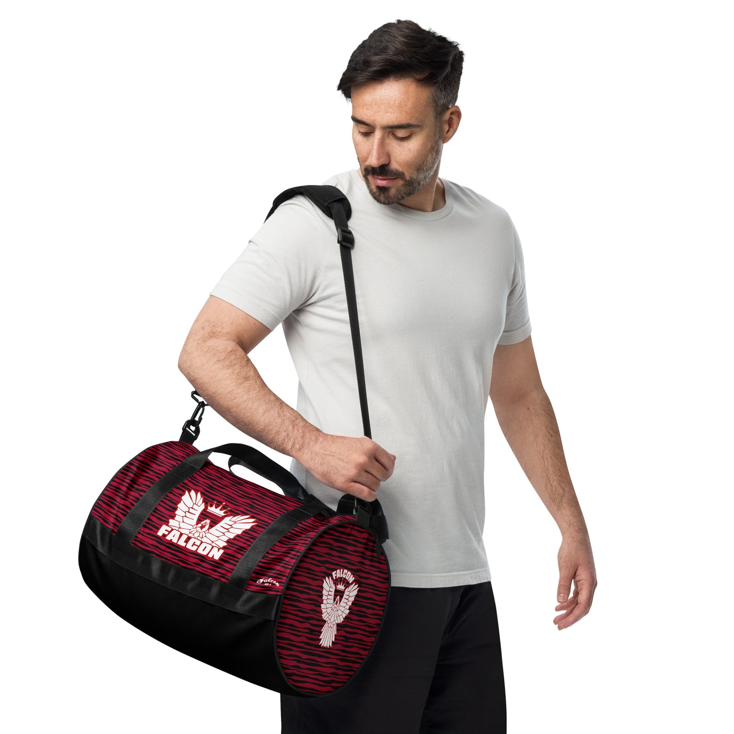 gym bag- White\Red Falcon Logo-Black\Red bag