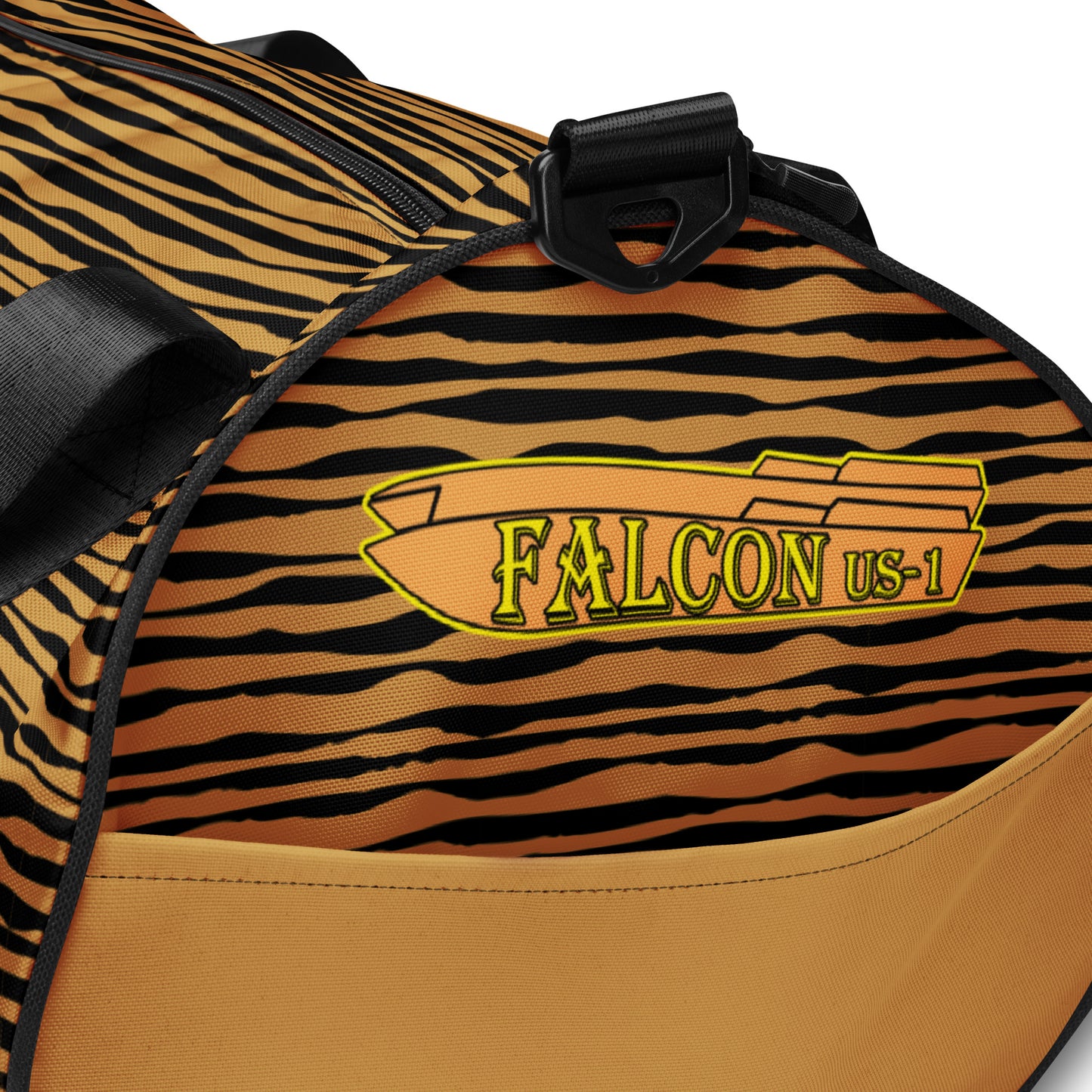 gym bag- White\Gold Falcon Logo-Black\Gold bag