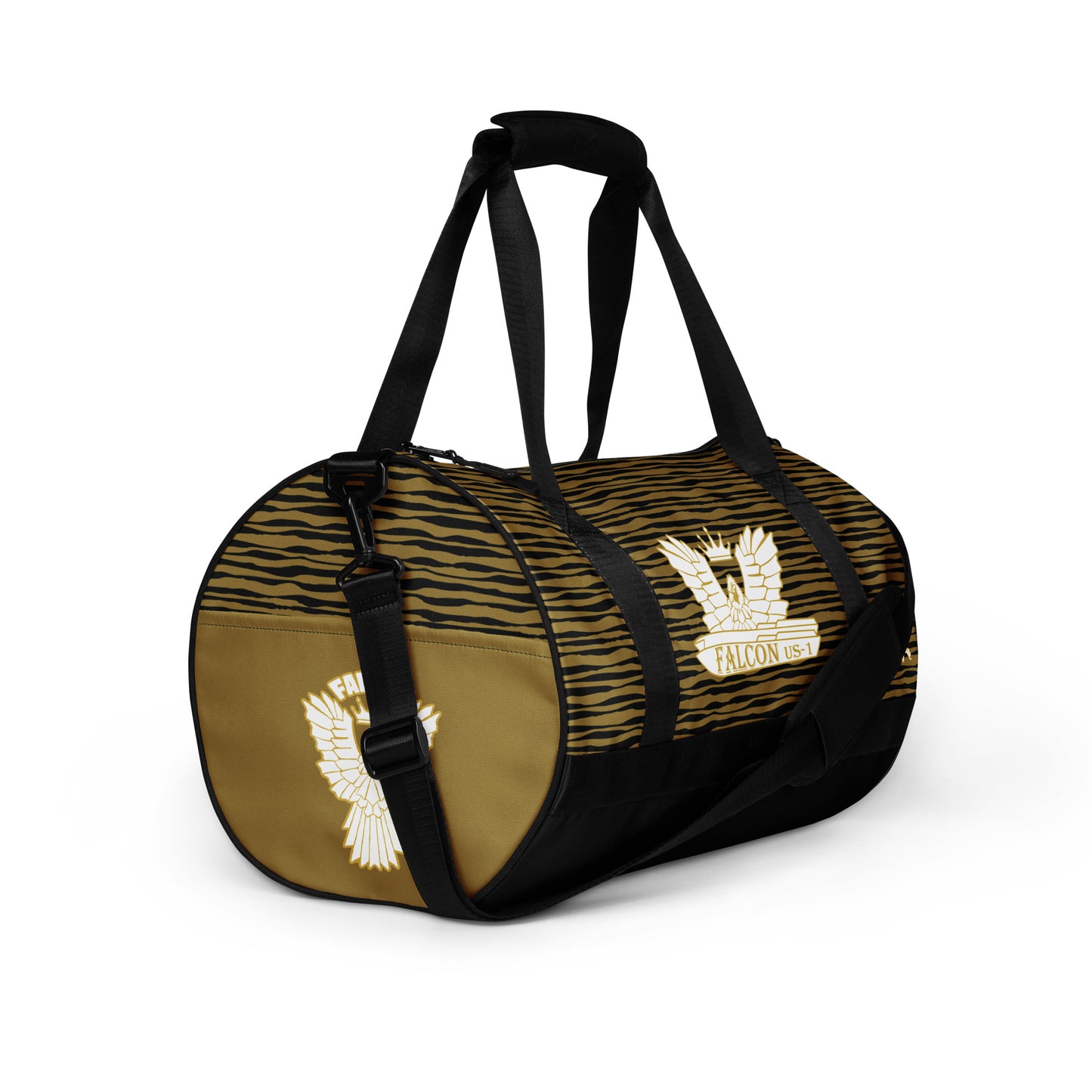 gym bag- White\Gold Falcon Logo-Black\Gold bag