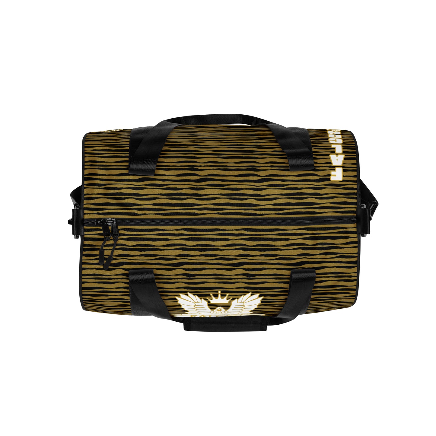 gym bag- White\Gold Falcon Logo-Black\Gold bag