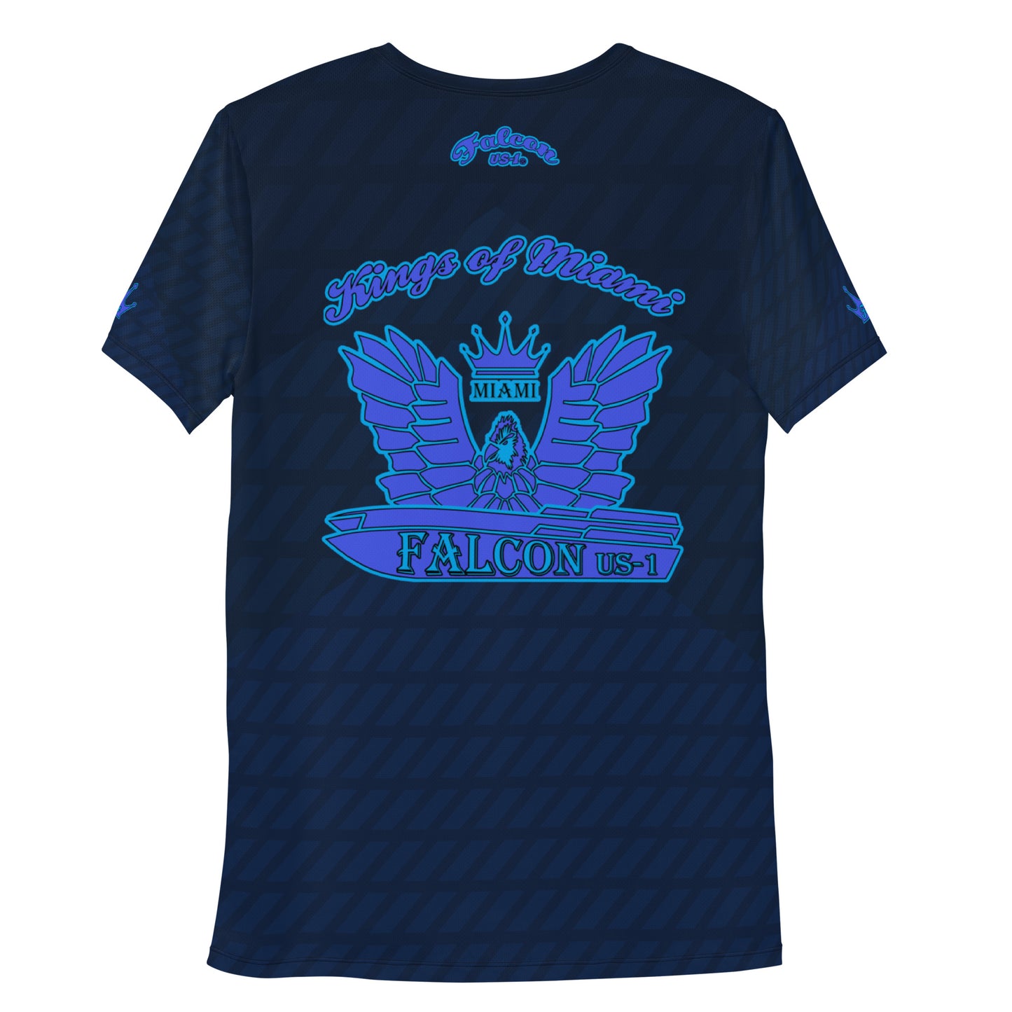 Men's Athletic T-shirt - FALCON US-1 White Logo - Blue