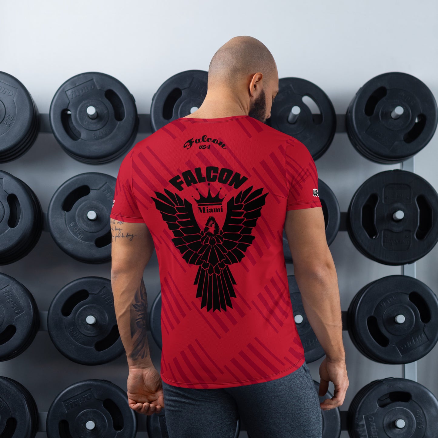 Men's Athletic T-shirt - FALCON US-1 Black Logo- Kings of Miami Edition