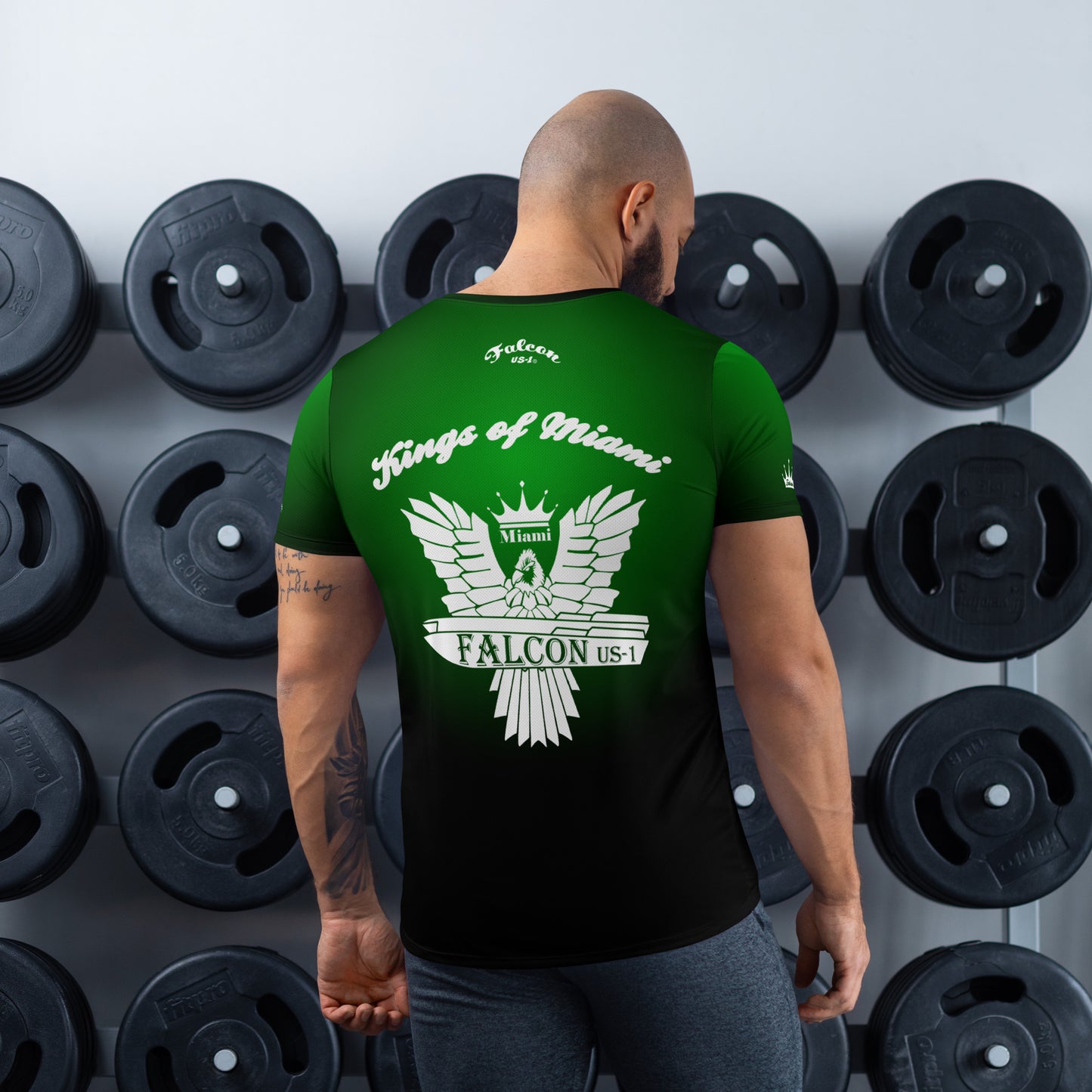 Men's Athletic T-shirt - FALCON US-1 White Logo - Kings of Miami Edition