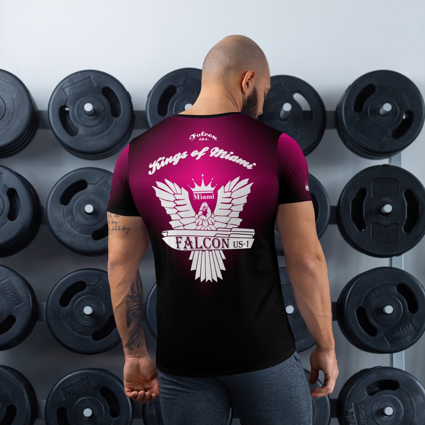 Men's Athletic T-shirt - FALCON US-1 White Logo- Kings of Miami Edition