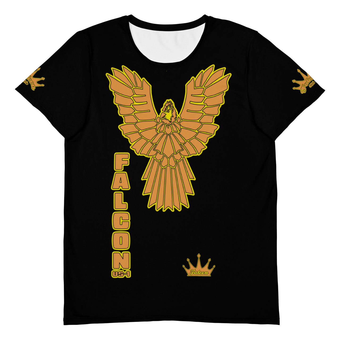 Men's Athletic T-shirt - FALCON US-1 Gold Logo - Black