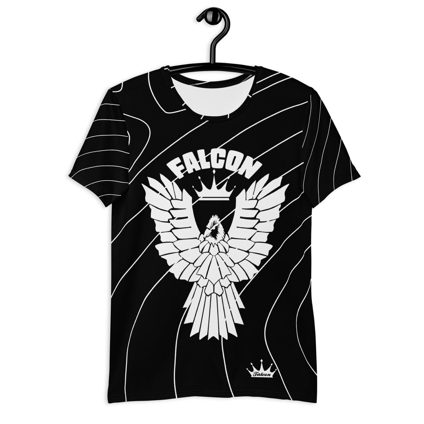 Men's Athletic T-shirt - FALCON US-1 White Logo - Black/White