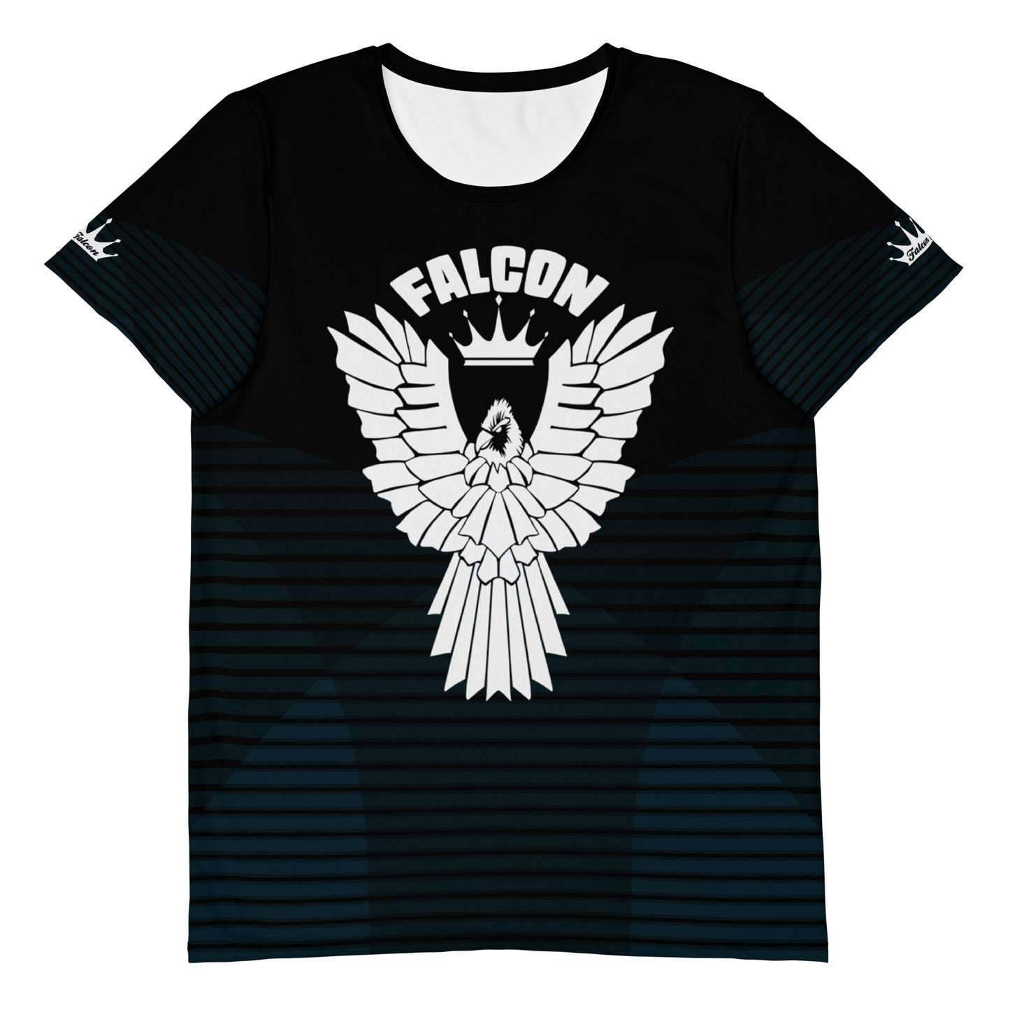 Men's Athletic T-shirt - FALCON US-1 White Logo - Black