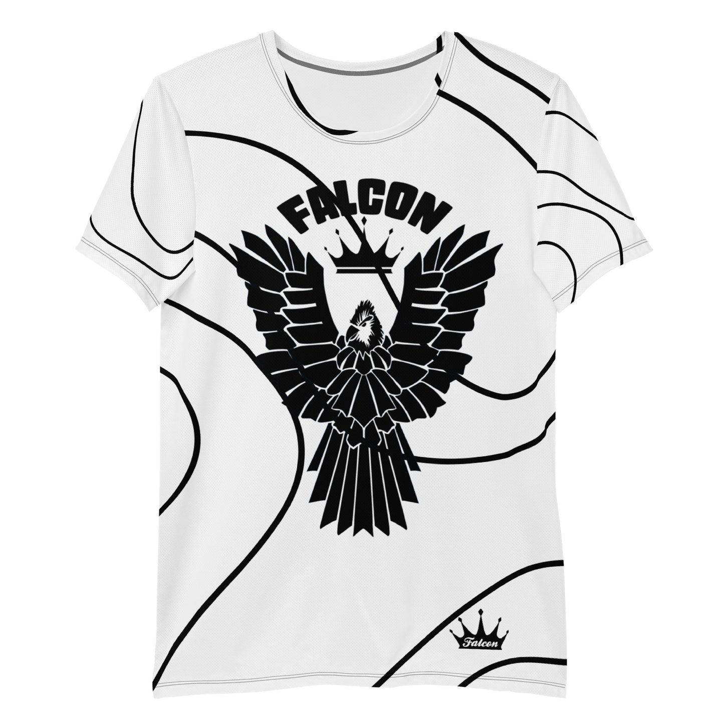Men's Athletic T-shirt - FALCON US-1 Black Logo - White/Black