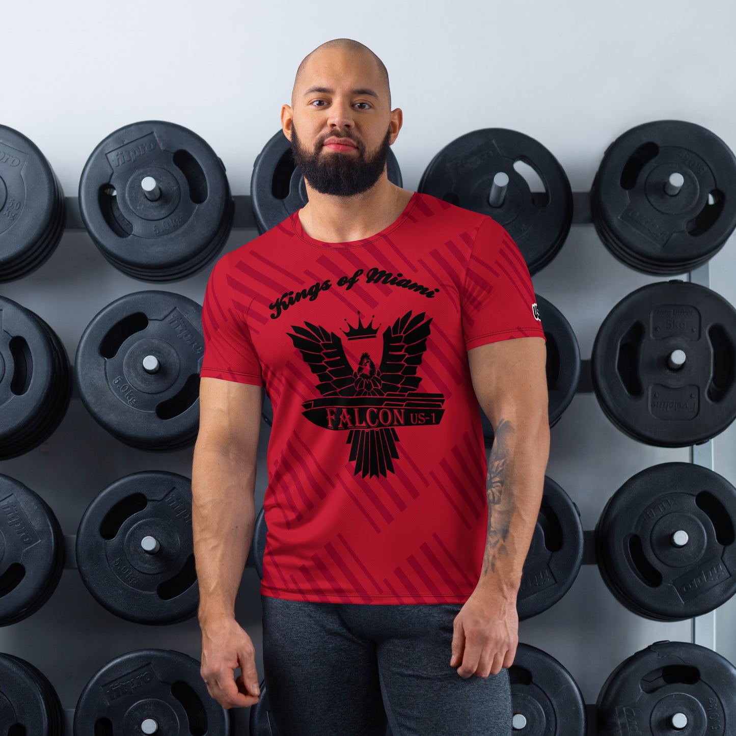 Men's Athletic T-shirt - FALCON US-1 Black Logo- Kings of Miami Edition