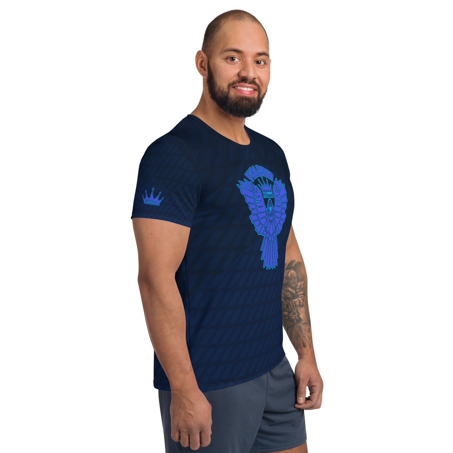 Men's Athletic T-shirt - FALCON US-1 White Logo - Blue