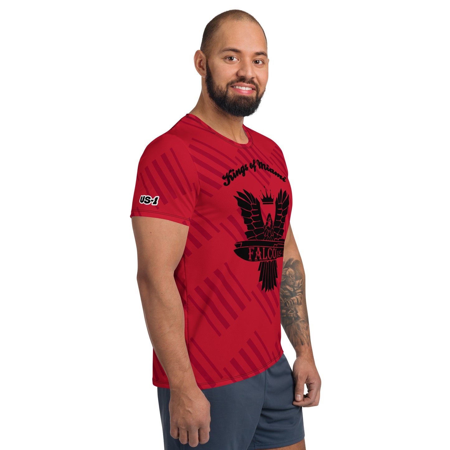 Men's Athletic T-shirt - FALCON US-1 Black Logo- Kings of Miami Edition