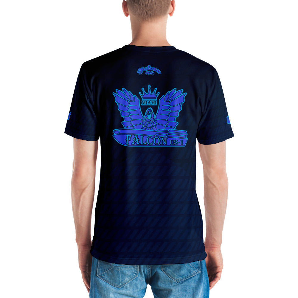 Men's t-shirt - Blue Falcon Logo (Premium knit mid-weight jersey, runs Long)