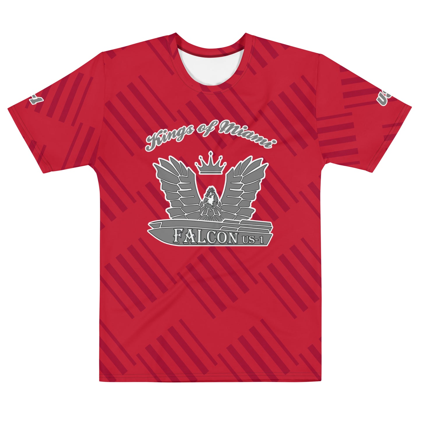 Men's t-shirt -Kings of Miami Grey Falcon Logo(Premium knit mid-weight jersey, runs Long)