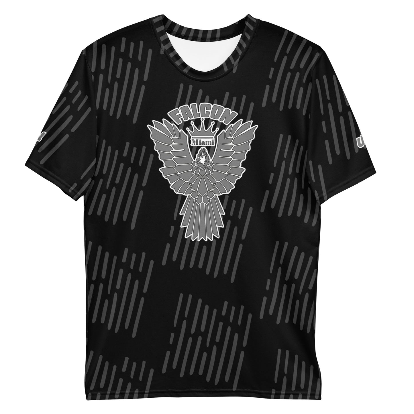 Men's t-shirt - Grey Falcon Logo (Premium knit mid-weight jersey, runs Long)