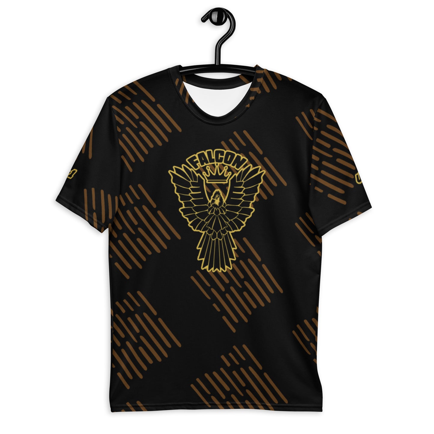 Men's t-shirt - Black\Gold Falcon Logo (Premium knit mid-weight jersey, runs Long)