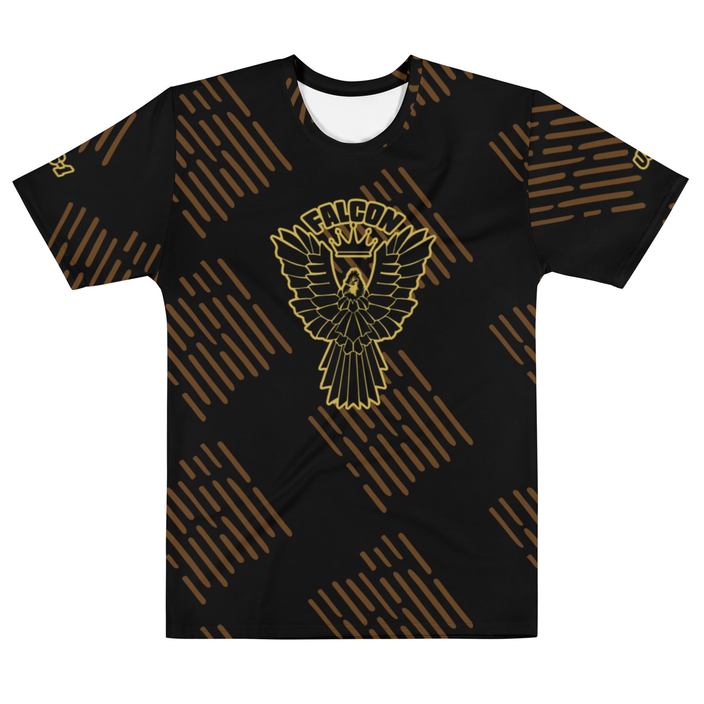 Men's t-shirt - Black\Gold Falcon Logo (Premium knit mid-weight jersey, runs Long)
