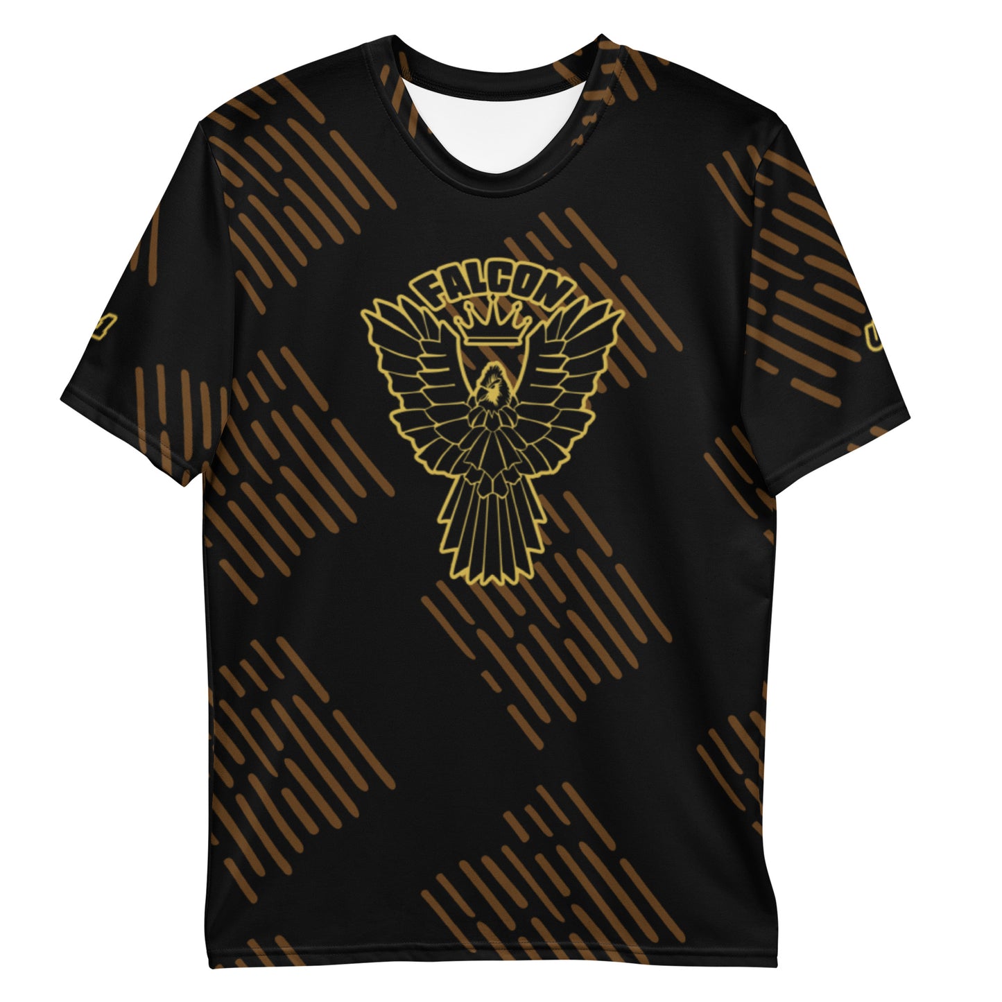 Men's t-shirt - Black\Gold Falcon Logo (Premium knit mid-weight jersey, runs Long)