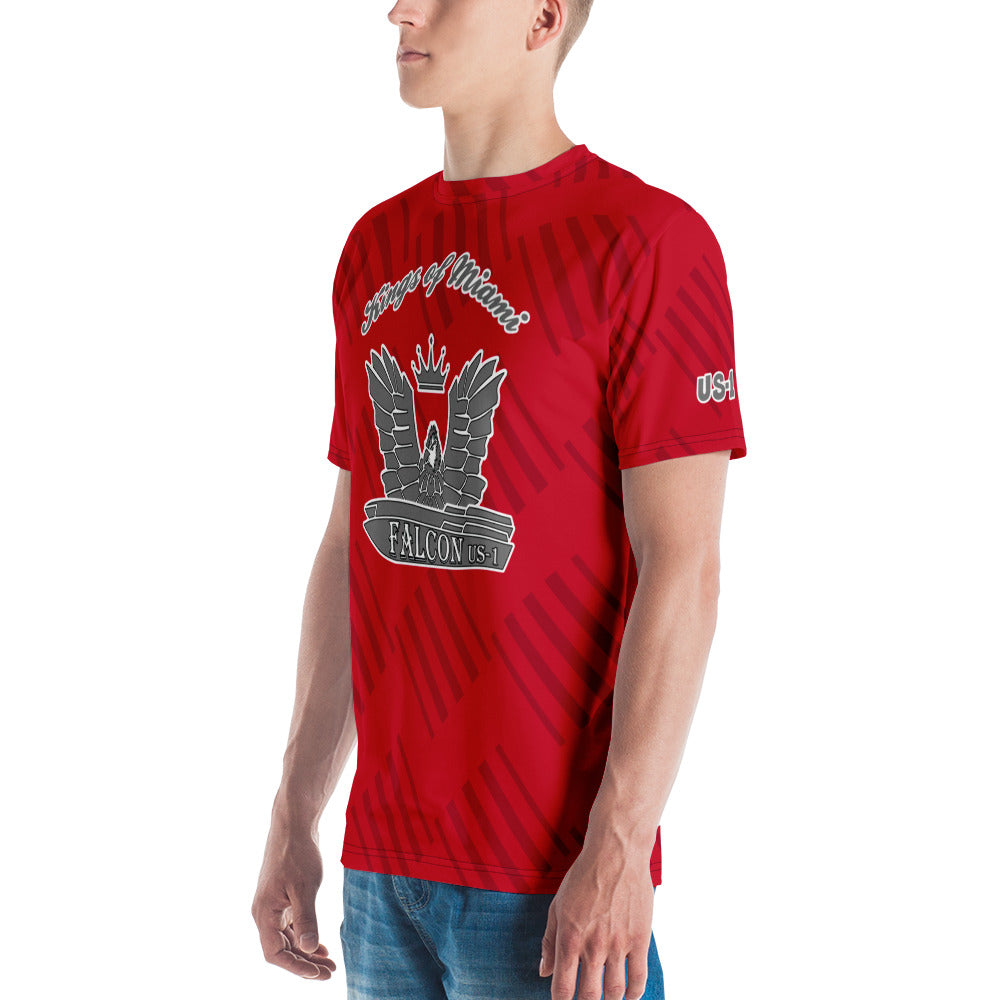 Men's t-shirt -Kings of Miami Grey Falcon Logo(Premium knit mid-weight jersey, runs Long)
