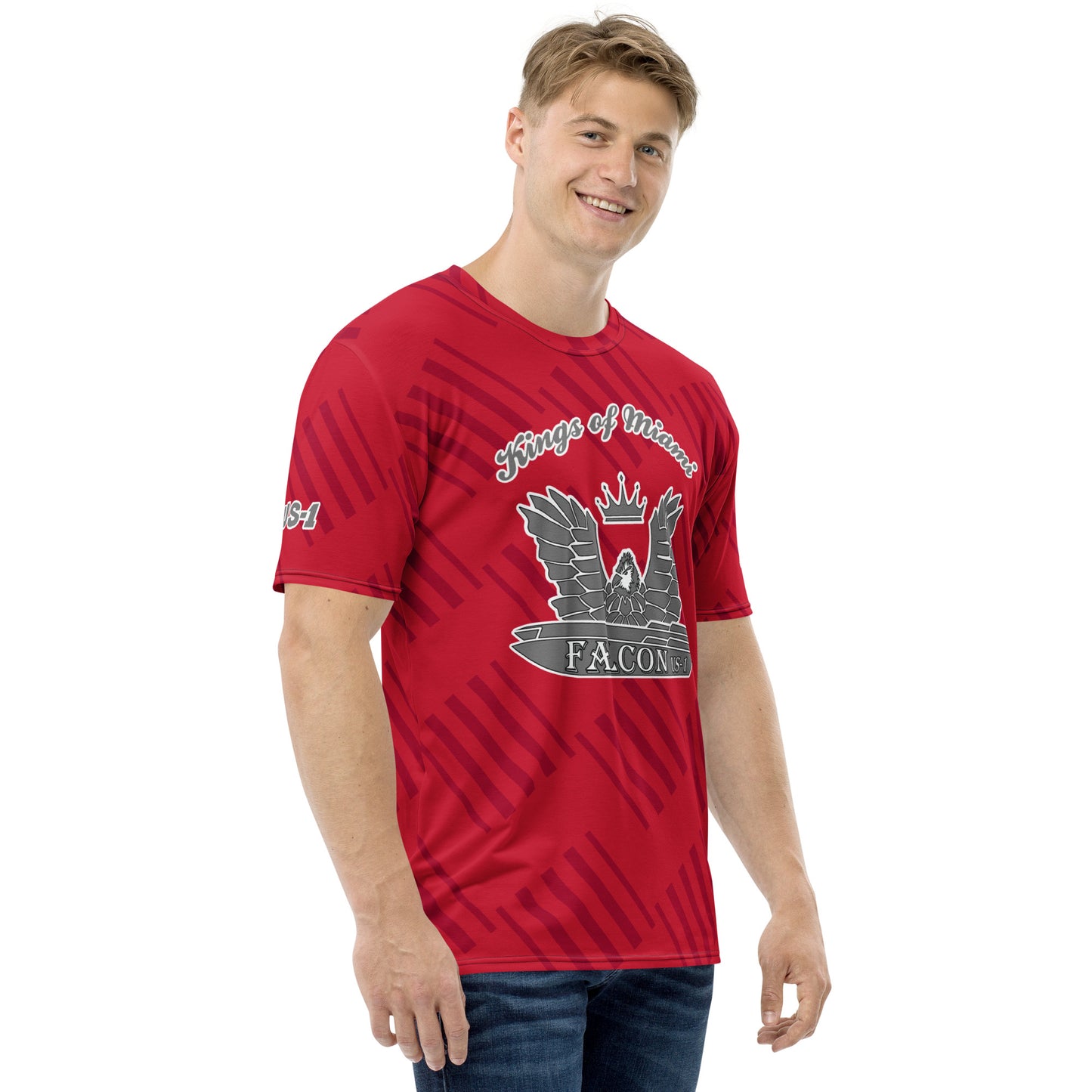 Men's t-shirt -Kings of Miami Grey Falcon Logo(Premium knit mid-weight jersey, runs Long)