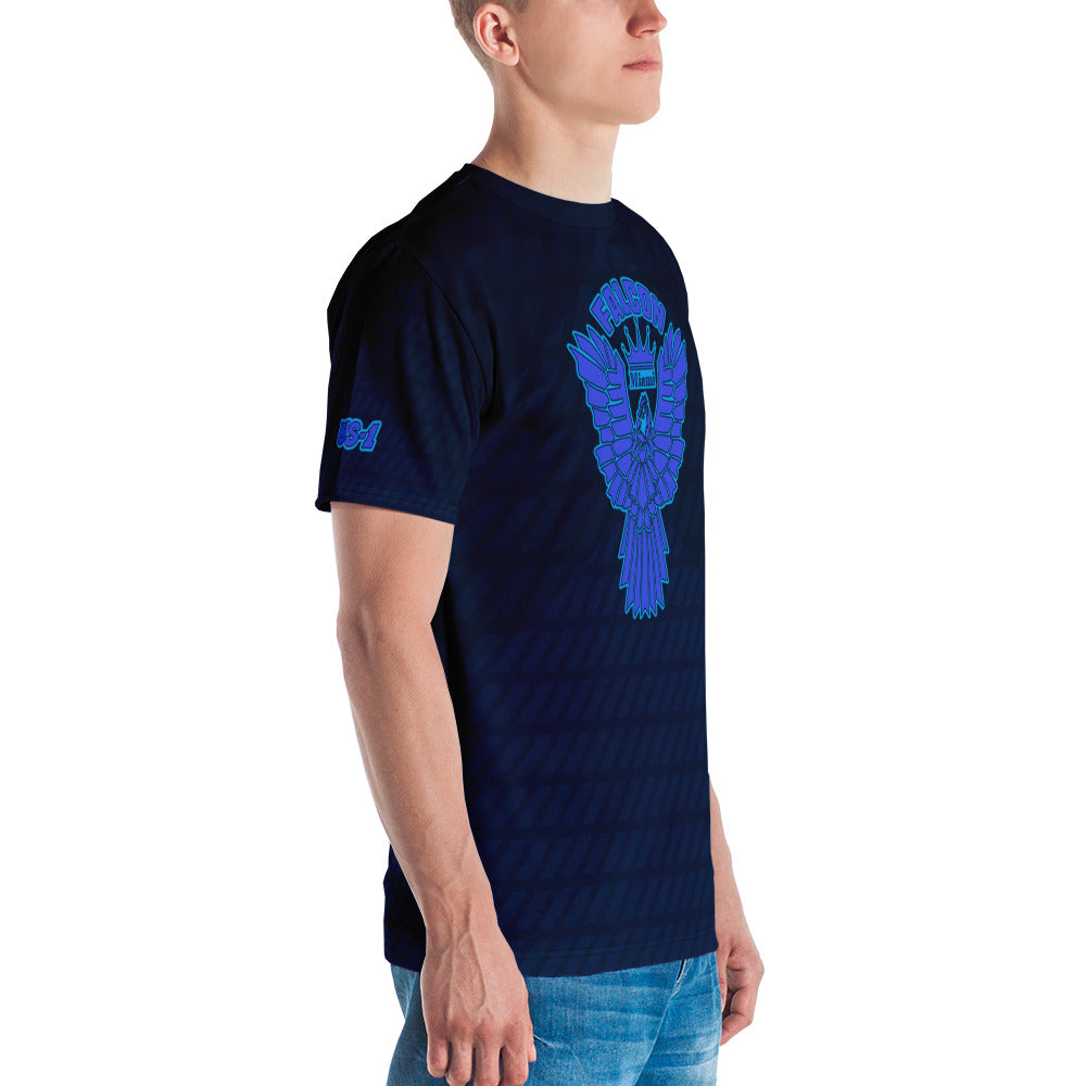 Men's t-shirt - Blue Falcon Logo (Premium knit mid-weight jersey, runs Long)