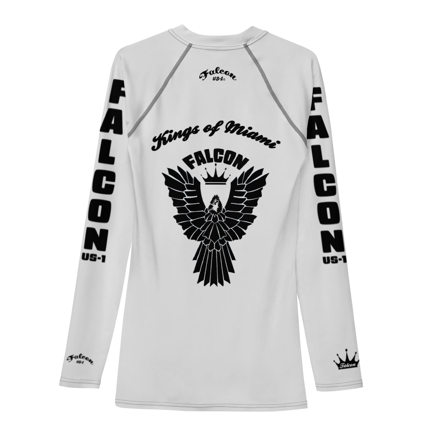 Men's Rash Guard- Black Falcon Logo- Kings of Miami Edition(Thick material\slim-fitted)