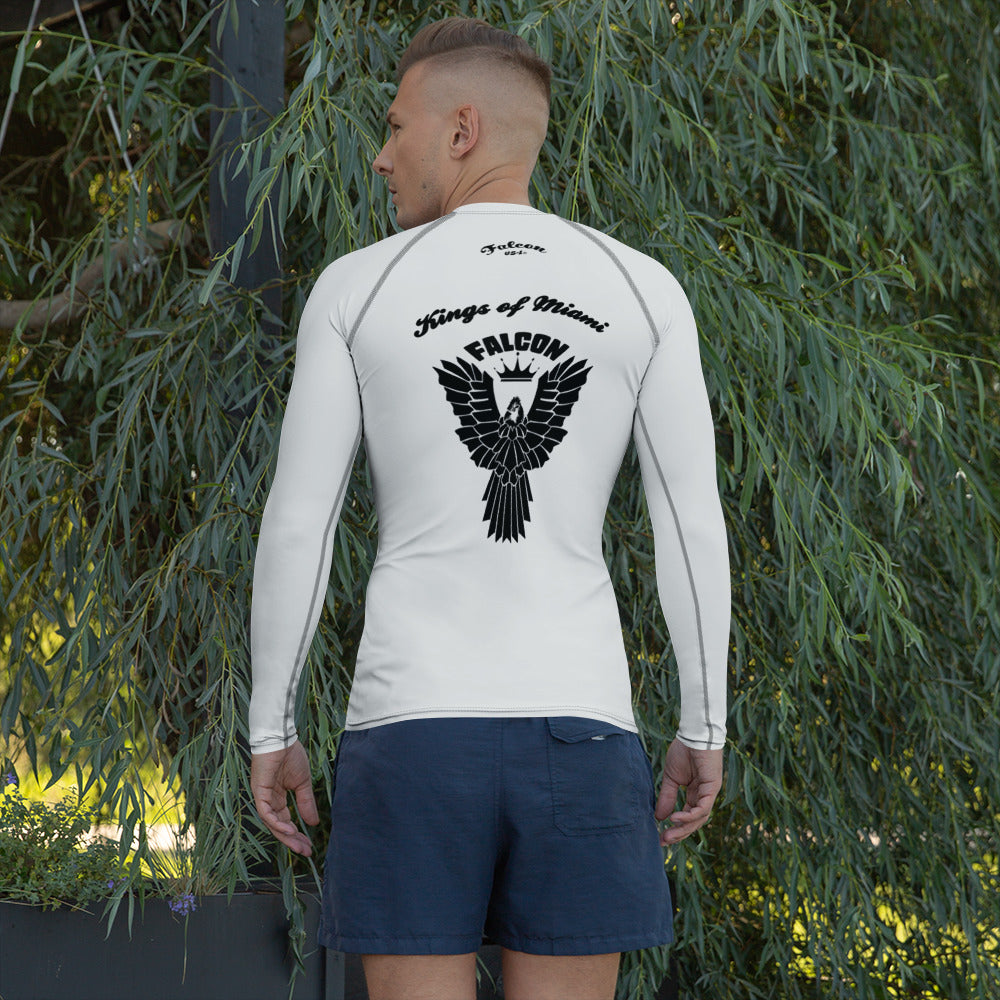 Men's Rash Guard- Black Falcon Logo- Kings of Miami Edition(Thick material\slim-fitted)