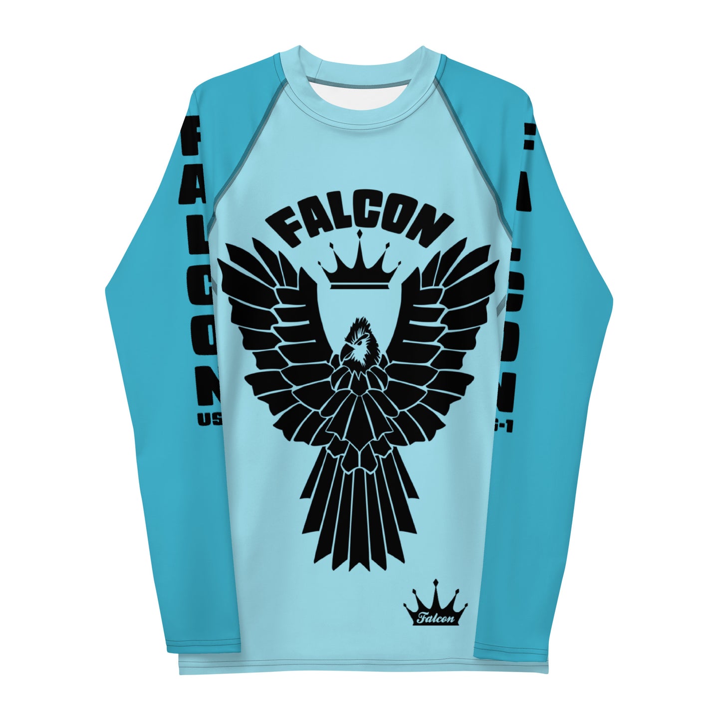 Men's Rash Guard - Falcon Black Logo (Thick material\slim-fitted)