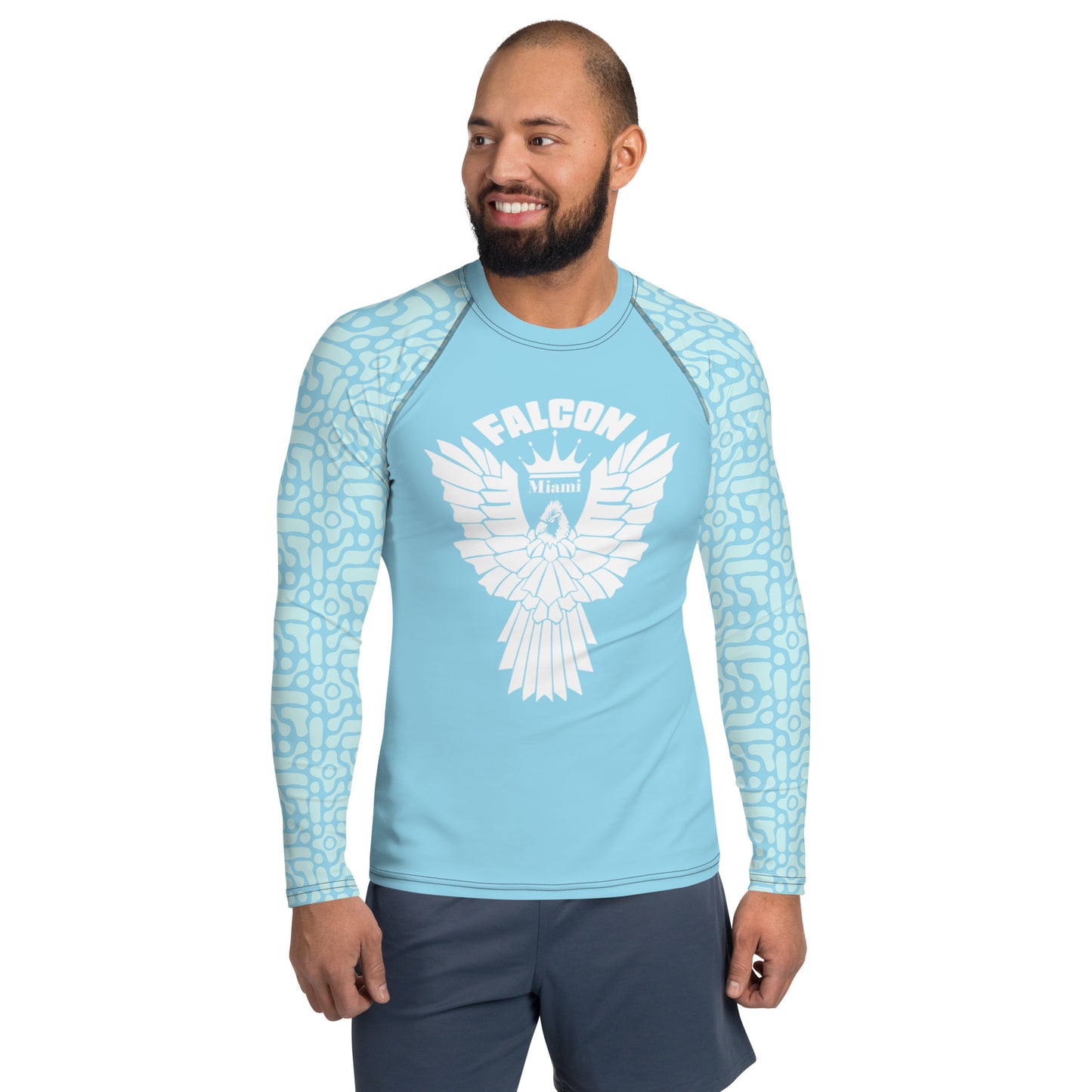 Men's Rash Guard - Sky Blue(Thick material\slim-fitted)