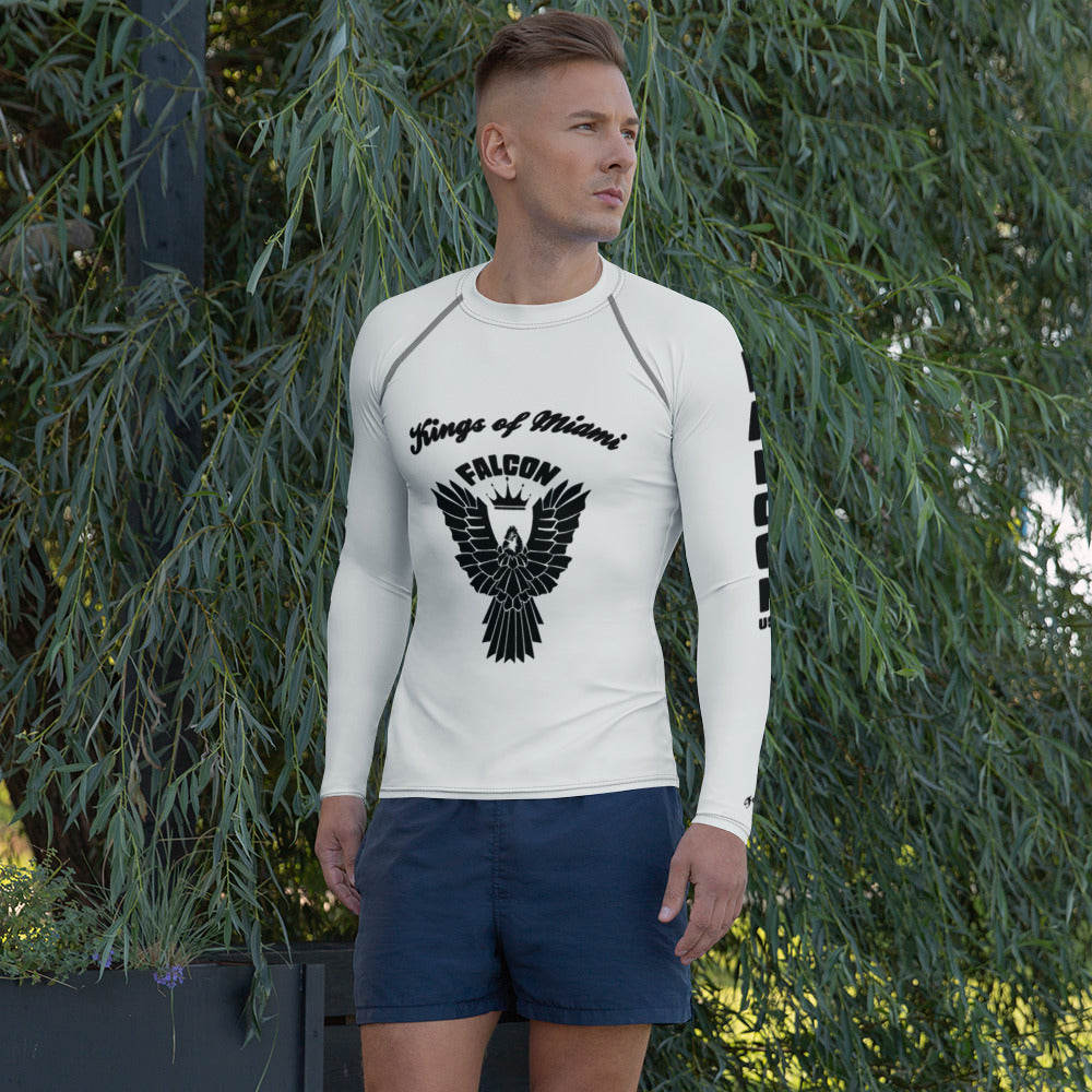 Men's Rash Guard- Black Falcon Logo- Kings of Miami Edition(Thick material\slim-fitted)