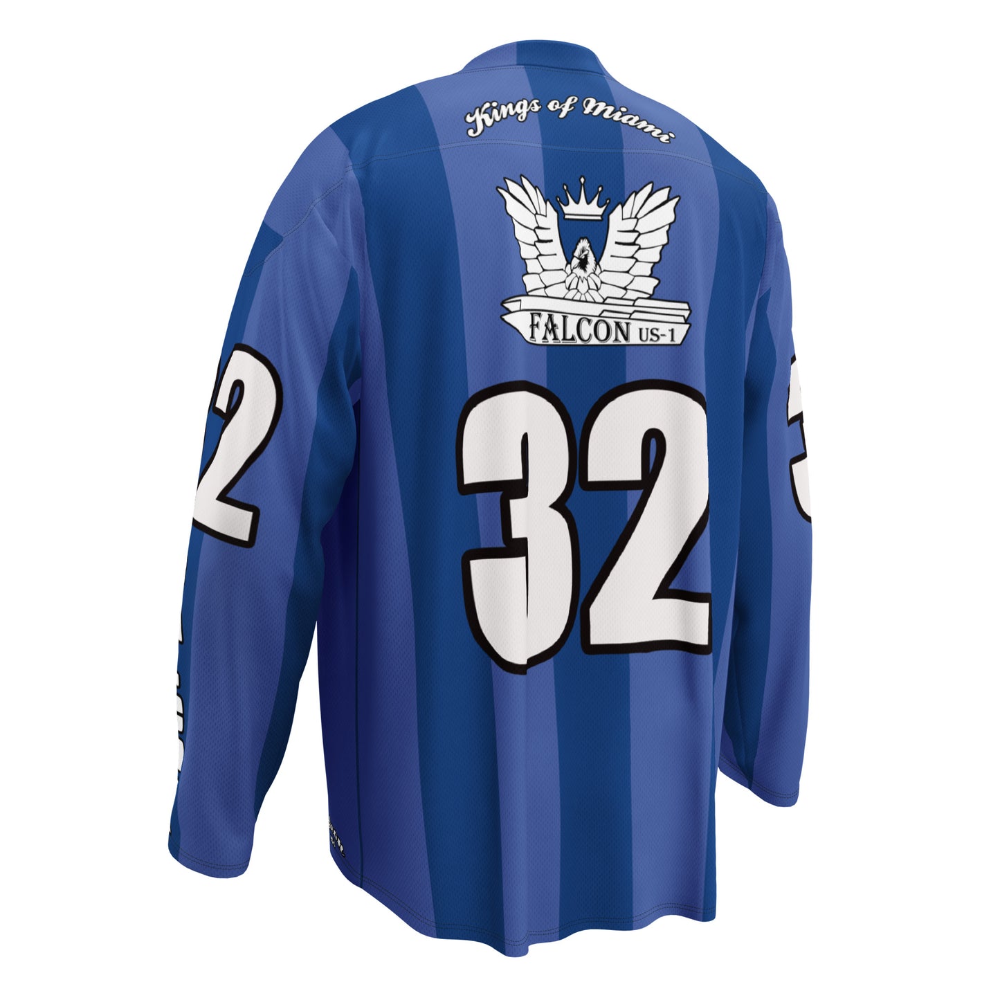 Recycled hockey fan jersey - White Falcon Logo- Kings of Miami on back