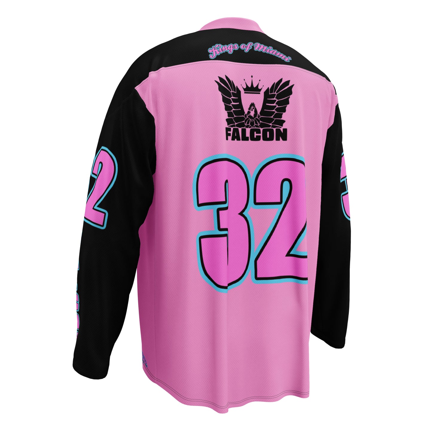 Recycled hockey fan jersey - Black Falcon Logo- Kings of Miami on Back