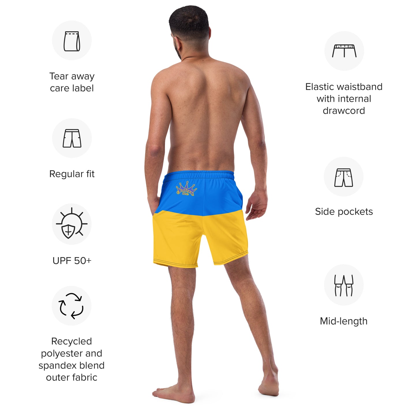 Men's Swim Trunks - Falcon Blue Logo