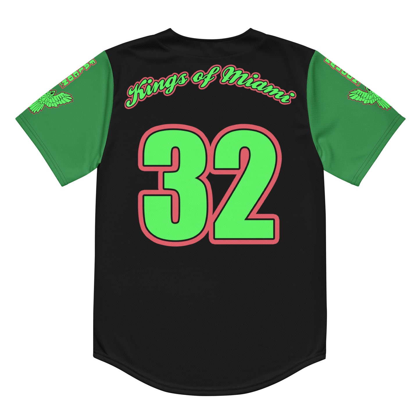 Recycled baseball jersey- Green Falcon US-1 Logo- Kings of Miami