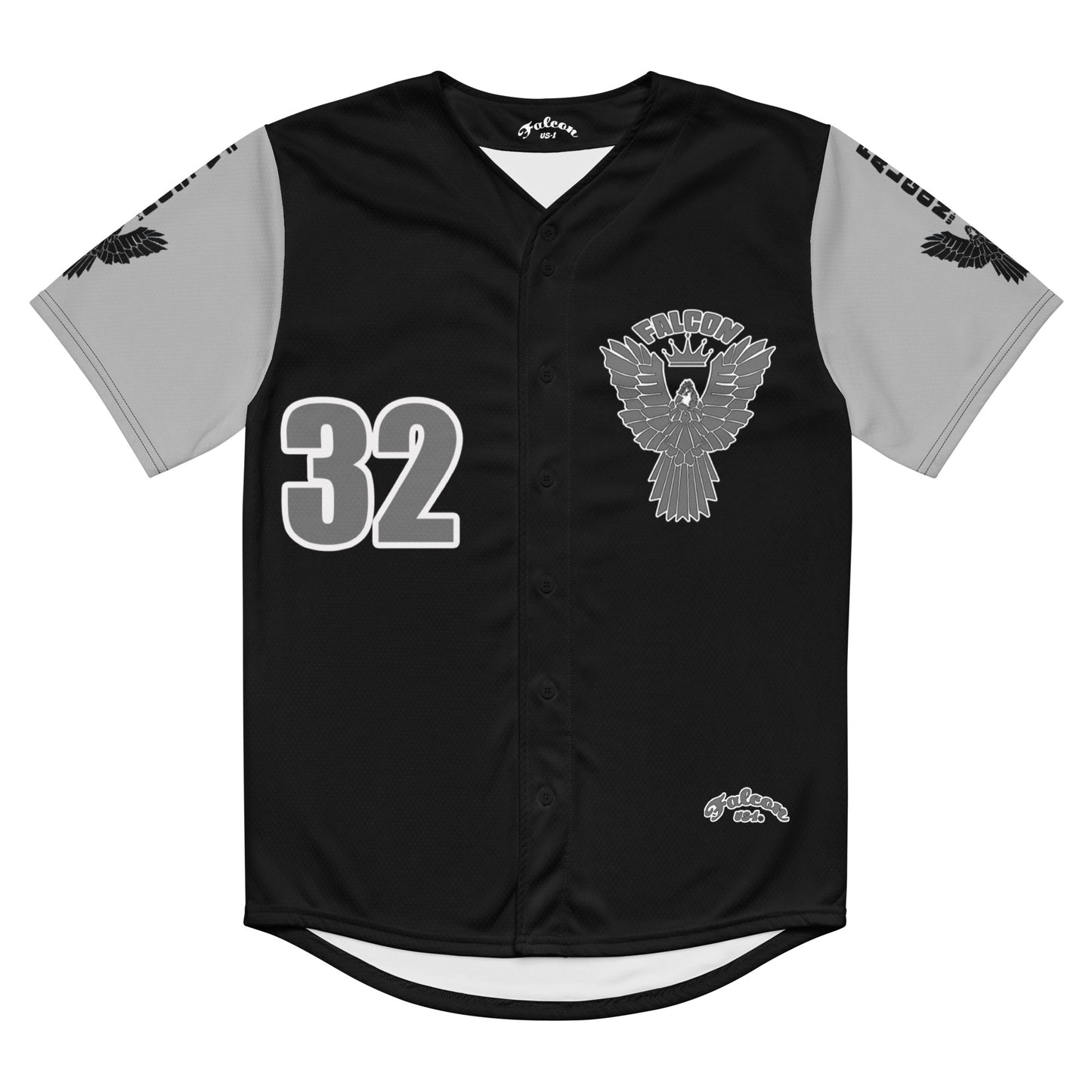 Recycled baseball jersey- Gray\White Falcon US-1 Logo- Kings of Miami on Back