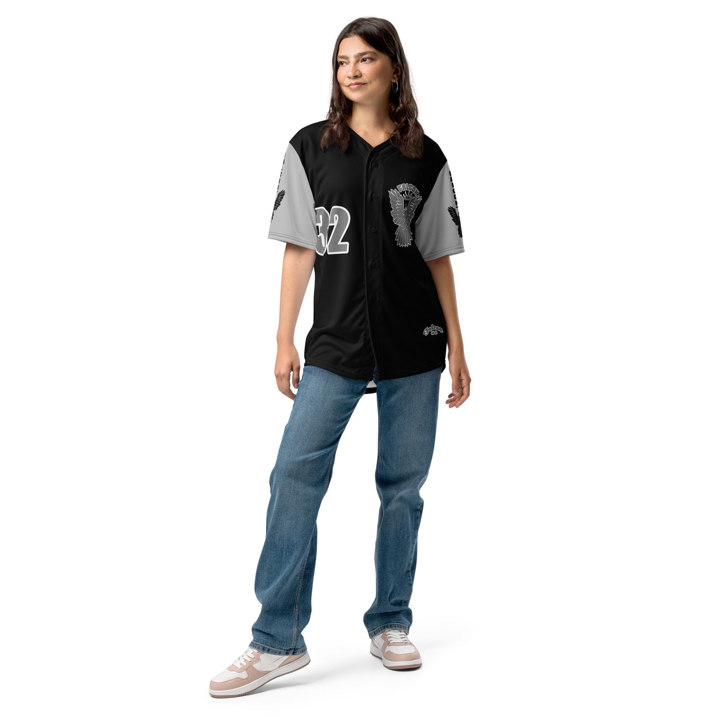 Recycled baseball jersey- Gray\White Falcon US-1 Logo- Kings of Miami on Back