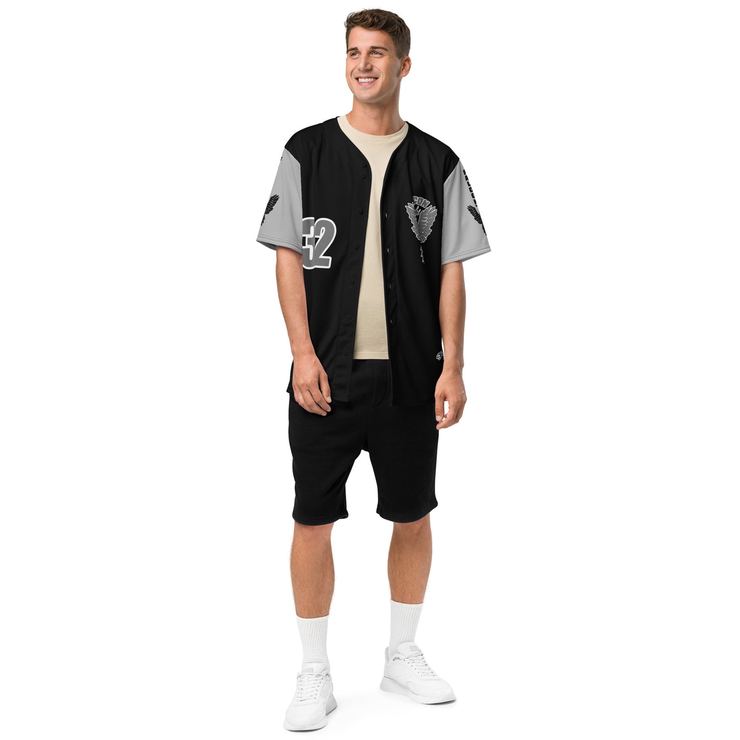 Recycled baseball jersey- Gray\White Falcon US-1 Logo- Kings of Miami on Back