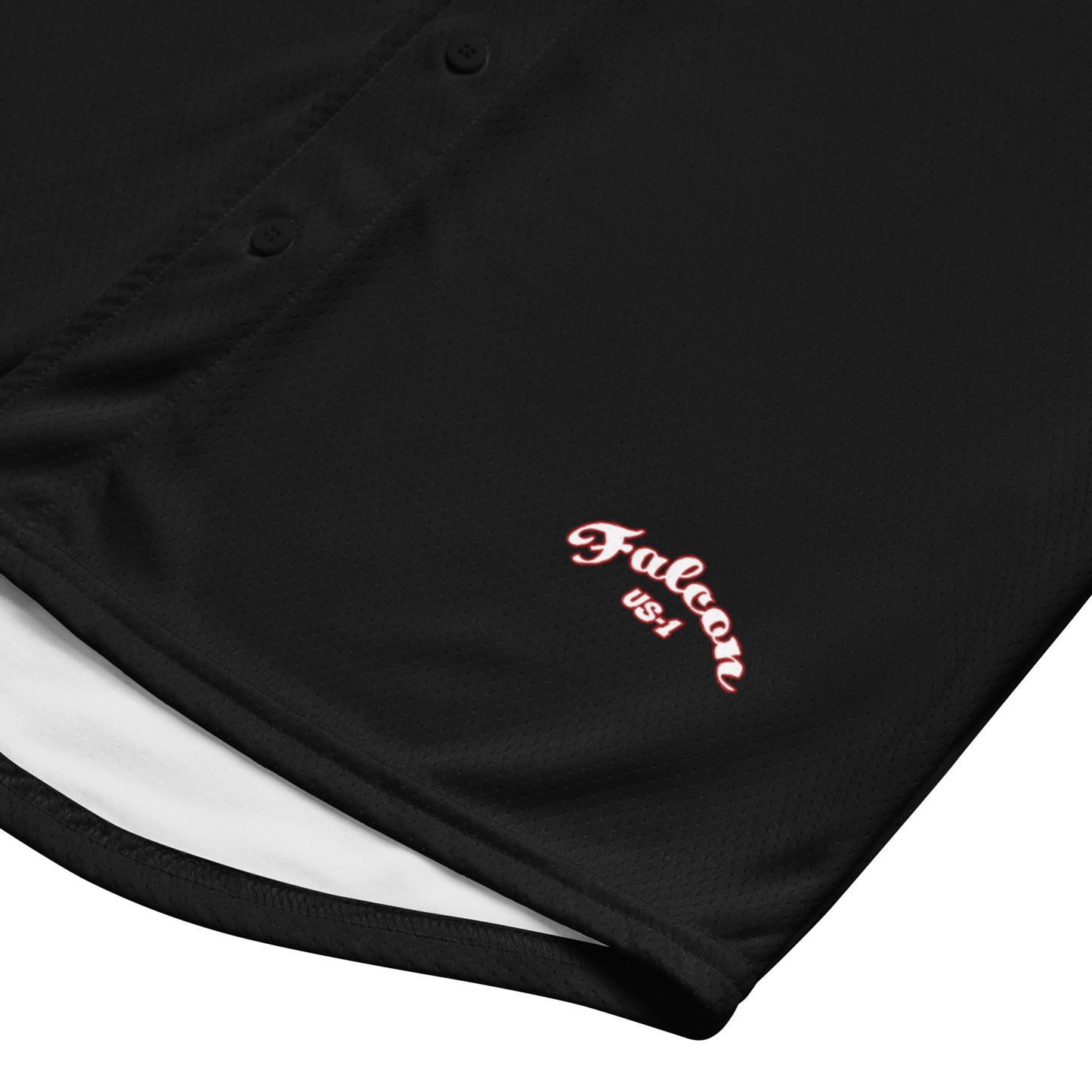 Recycled baseball jersey- White\Red Falcon US-1 Logo- Kings of Miami on Back