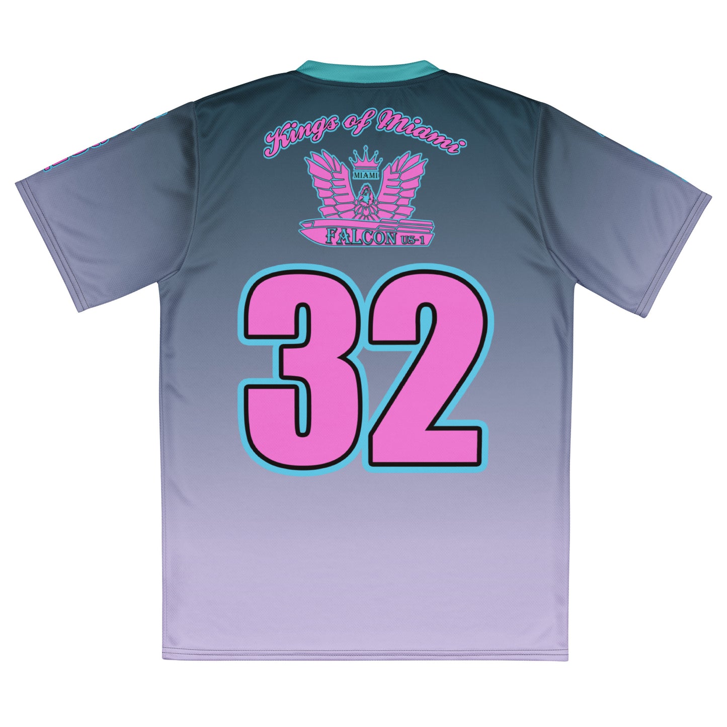 Recycled unisex sports jersey- Pink Falcon Logo- Kings of Miami on Back