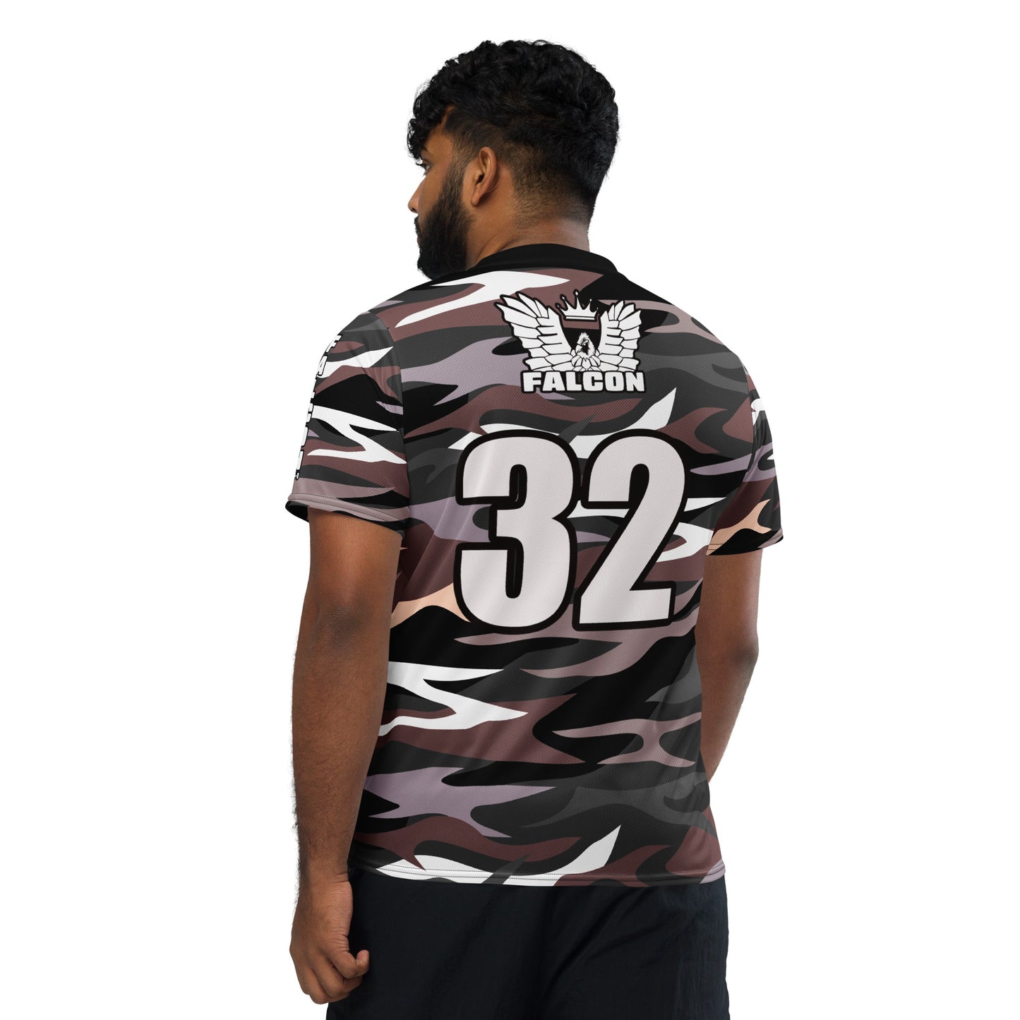 Recycled unisex sports jersey-White Falcon Logo