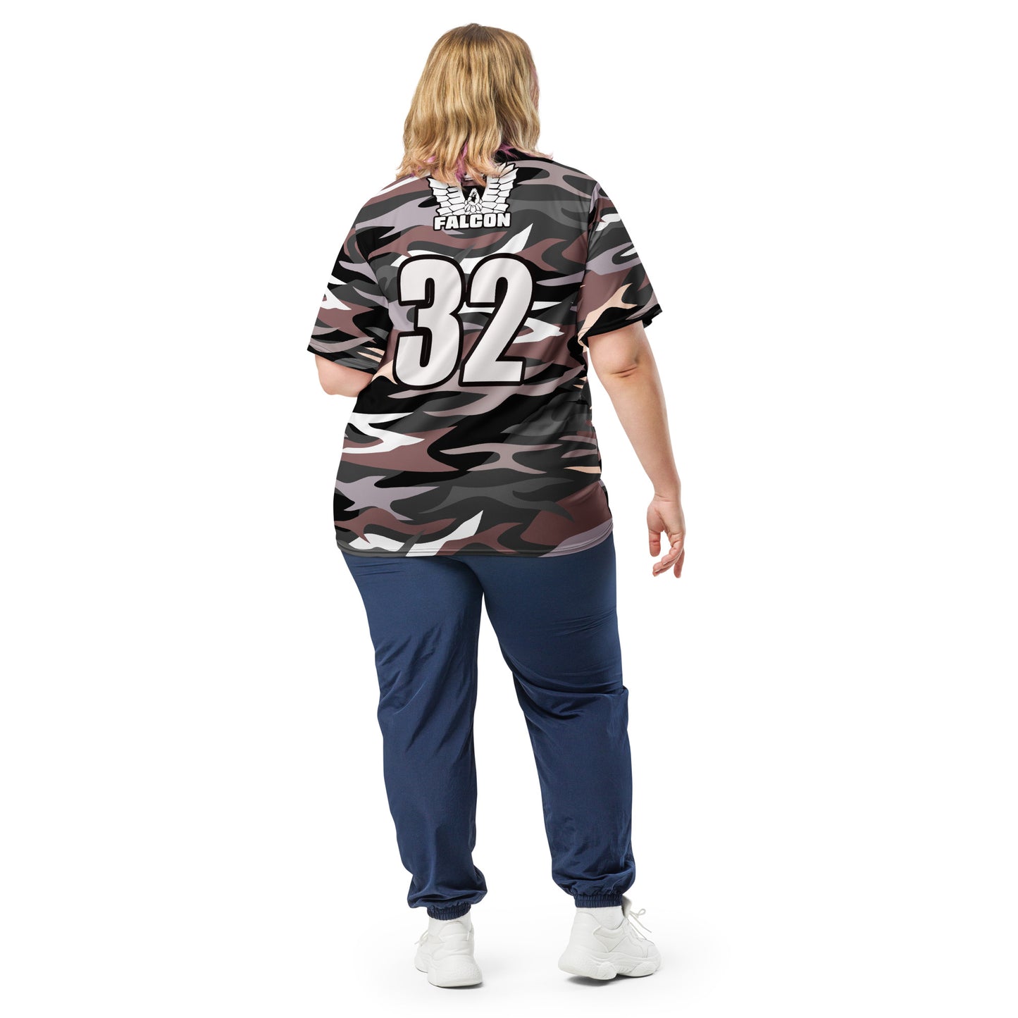 Recycled unisex sports jersey-White Falcon Logo