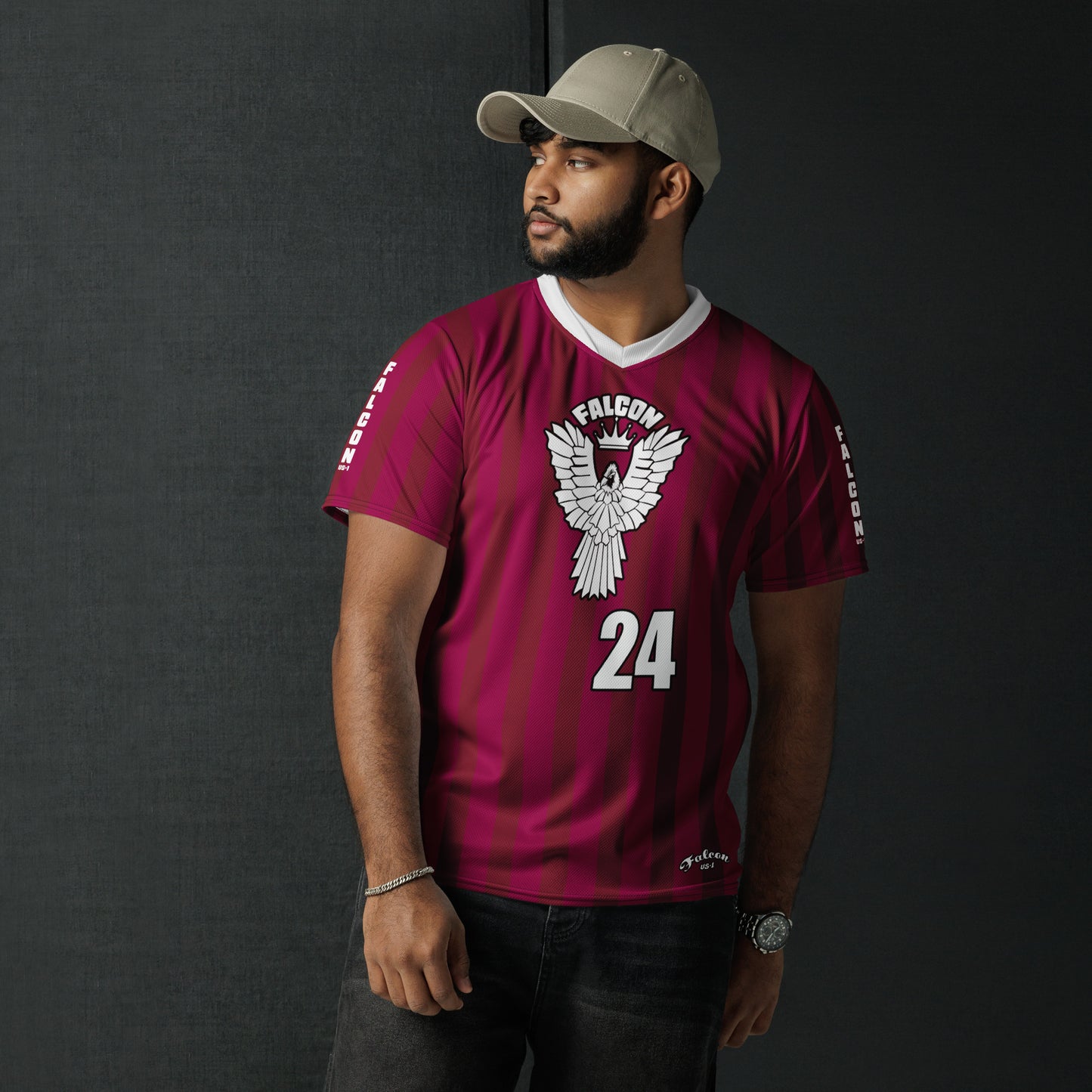 Sports jersey - White Falcon Logo on Red