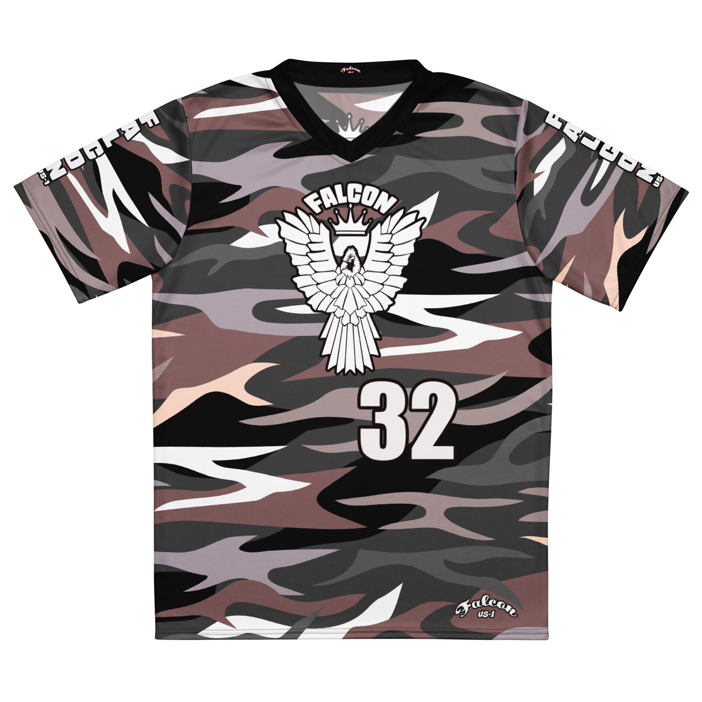 Recycled unisex sports jersey-White Falcon Logo