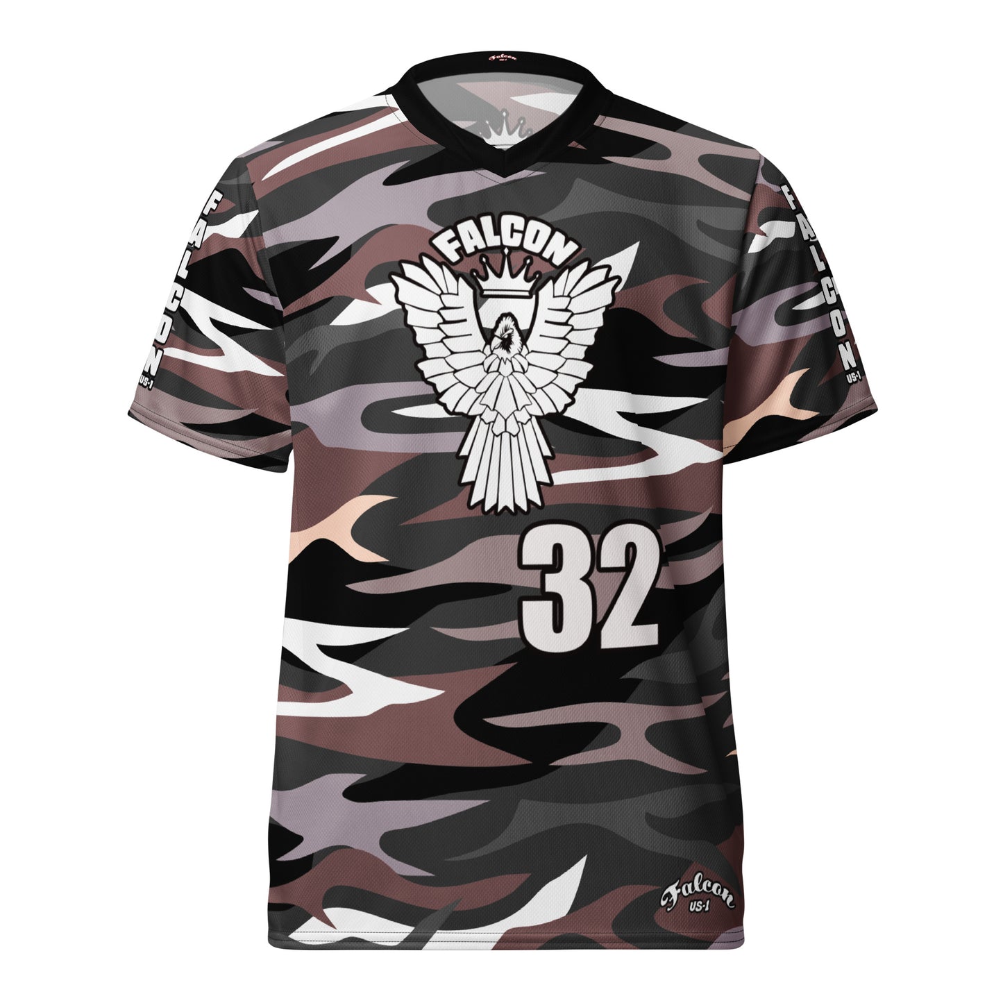 Recycled unisex sports jersey-White Falcon Logo