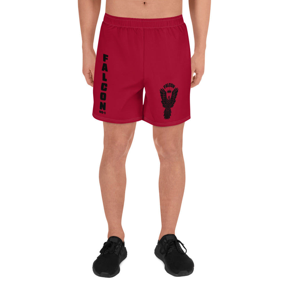 Athletic Long Shorts - FALCON US-1 Black logo - Red