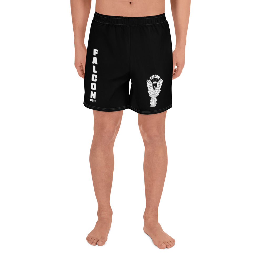 Athletic Long Shorts - FALCON US-1 White Logo - Black